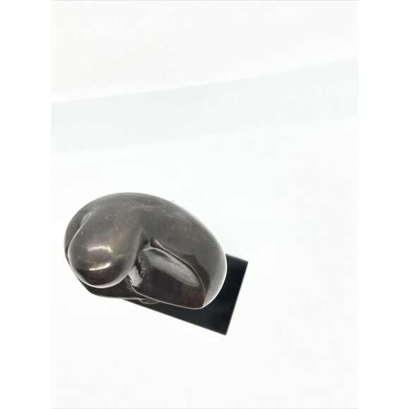 MCM Bronze Abstract Clarinet Player On Wood Stand Unsigned - Picture 10 of 12